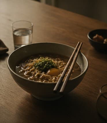 김이 오르는 라면 한 그릇